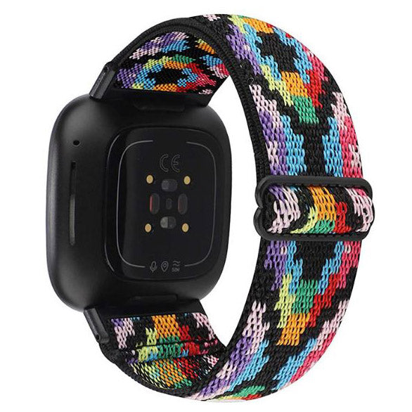 Fitbit Versa 3 Strap Nylon rainbow pattern