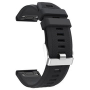 Plain Garmin Fenix 6 Watchband in Silicone in black