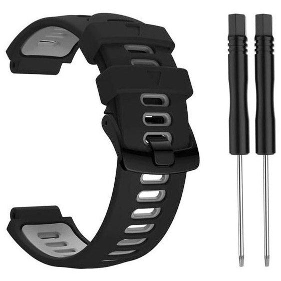 Plain Garmin Forerunner 630 Watchband in Silicone in black grey
