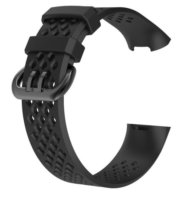 Buckle Strap Silicone Large Small Charge 3 in black