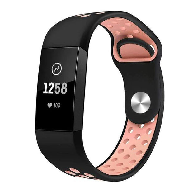 Fitbit Charge 4 Strap Ireland Pin & Tuck Silicone in black pink