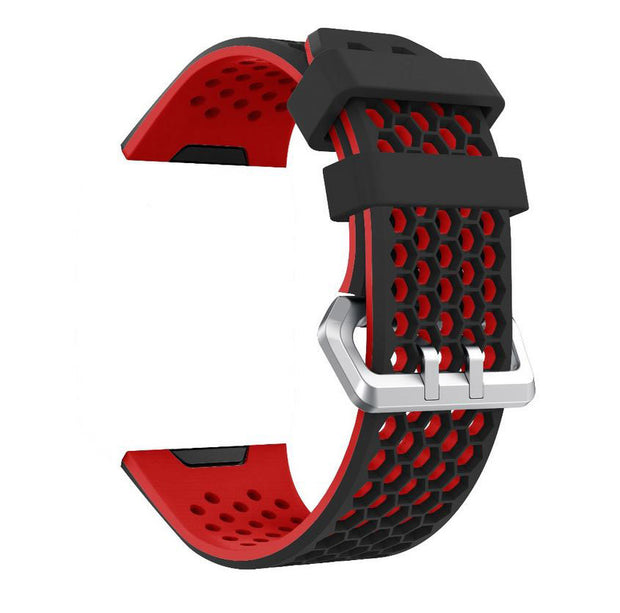 Large Small Strap Silicone Ionic Buckle in black red