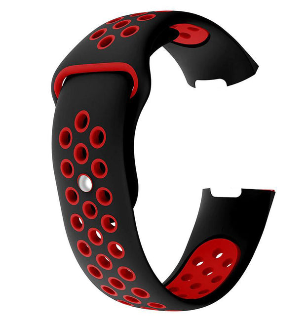 Strap For Fitbit Charge 3 Two Tone in black red