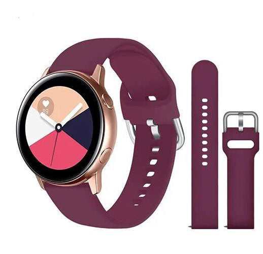 Galaxy Active 2 Strap Silicone Buckle Large Small in burgundy