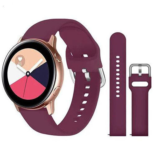 Galaxy Watch 5 Strap Silicone Buckle Large Small in burgundy