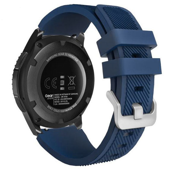 Samsung Galaxy Watch 46mm Strap Silicone One Size Buckle in dark blue