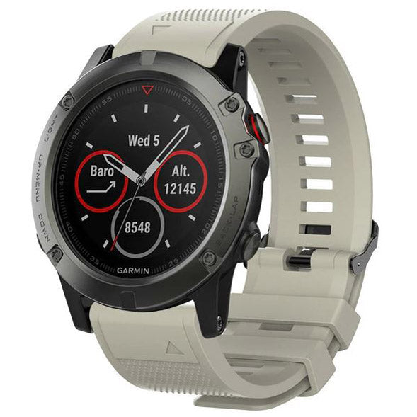 Plain Garmin Fenix 3 Watchband in Silicone in dark grey