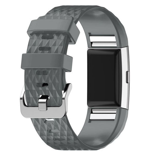 Grey fitbit charge 2 strap in silicone