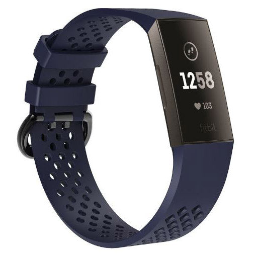 Fitbit Charge 3 Strap Silicone Large Small in navy blue