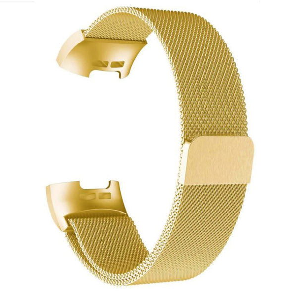 Fitbit Charge 3 Strap Stainless Steel Large Small Magnetic in gold