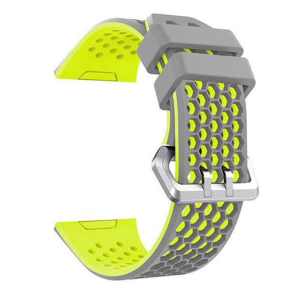 Two Tone Fitbit Ionic Strap in Silicone in grey yellow