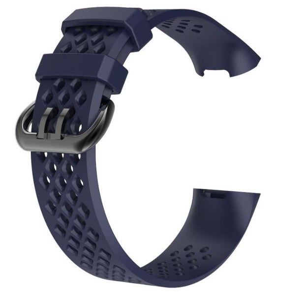 Breathable Fitbit Charge 4 Strap in Silicone in navy blue