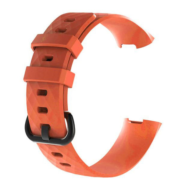 Plain Fitbit Charge 3 Strap in Silicone in orange