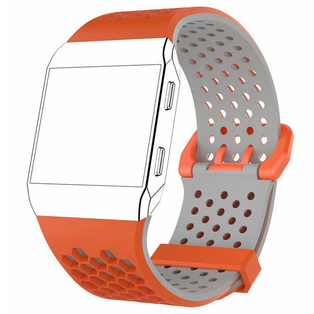 Strap For Fitbit Ionic Two Tone in orange grey
