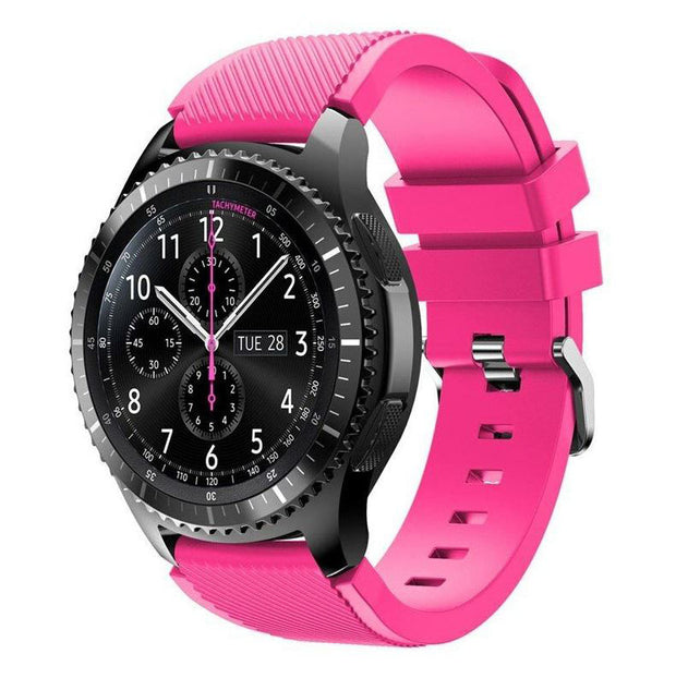 Textured Samsung Gear S3 Strap in Silicone in pink