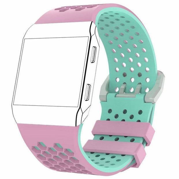 Strap For Fitbit Ionic Two Tone in pink teal