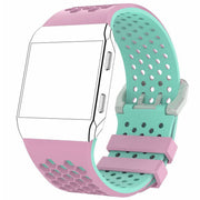 Two Tone Fitbit Ionic Watchband in Silicone in pink teal