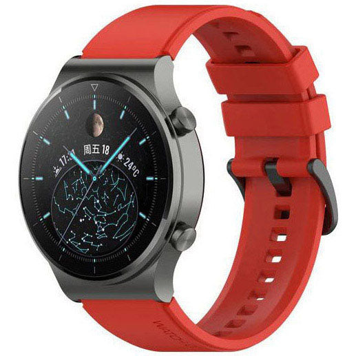 Strap For Samsung Galaxy Watch 3 (45mm) Plain in red
