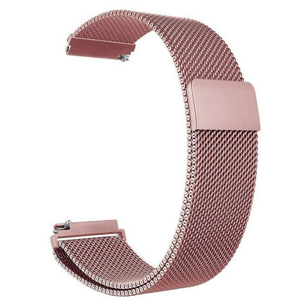 Fitbit Versa 4 Strap Stainless Steel Large Small rose pink