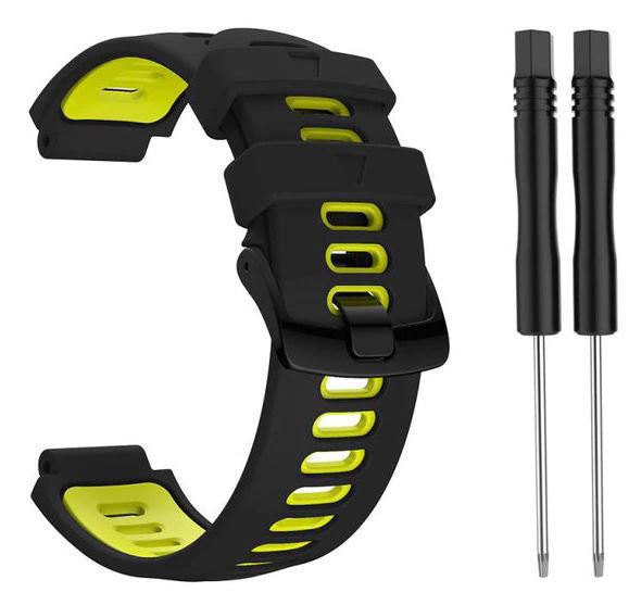 Plain Garmin Forerunner 235 Band in Silicone in black yellow