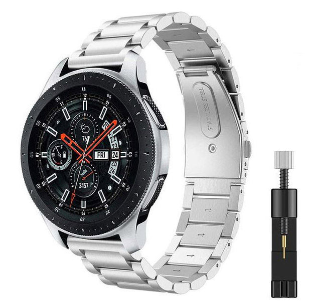 Strap For Samsung Galaxy Watch 3 (45mm) Stainless Steel in silver