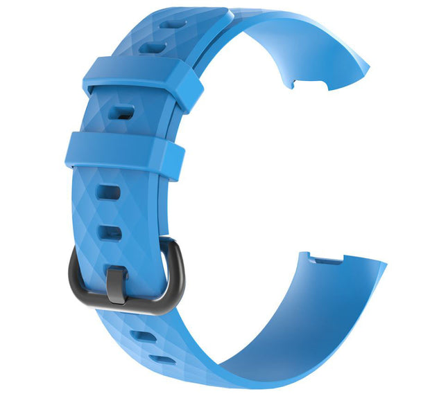 Charge 3 Strap Silicone Buckle Large Small in sky blue