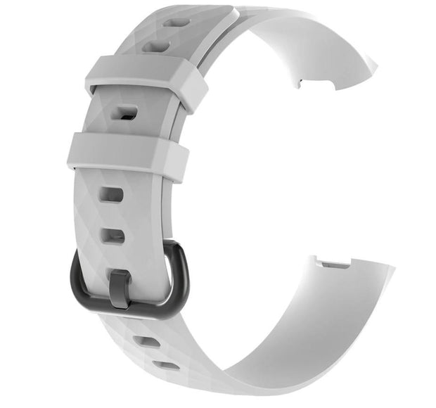 Plain Fitbit Charge 4 Strap in Silicone in white