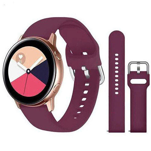 Plain Huawei Watch 2 Strap in Silicone in wine red
