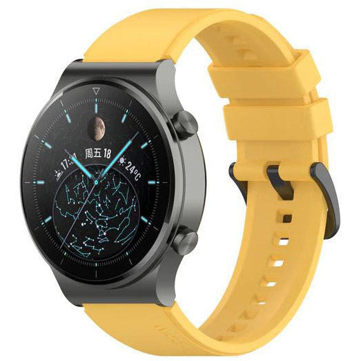Plain Huawei Watch 2 Classic Watchband in Silicone in yellow