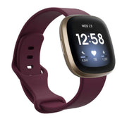 Fitbit Sense 2 Strap Silicone Large Small Pin & Tuck wine red