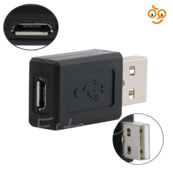 micro usb to usb connector in black